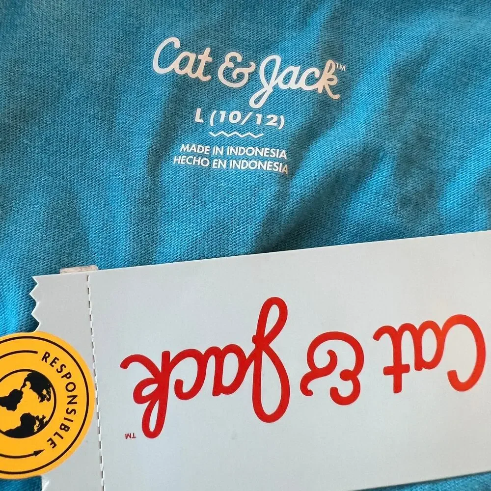 Cat & Jack Girls' Turquoise Blue Flip Sequin Pineapple Tank Top - Large - NWT